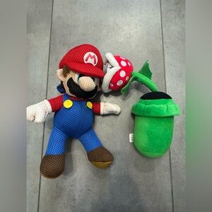 Nintendo Mario Plush with Piranha Plant - Red, Blue, Green, Brown, White